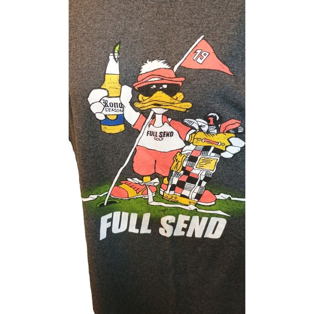 Full Send Corona Golf Duck Men's 2XL T-Shirt - Heathered Grey - Preowned - Picture 2 of 6